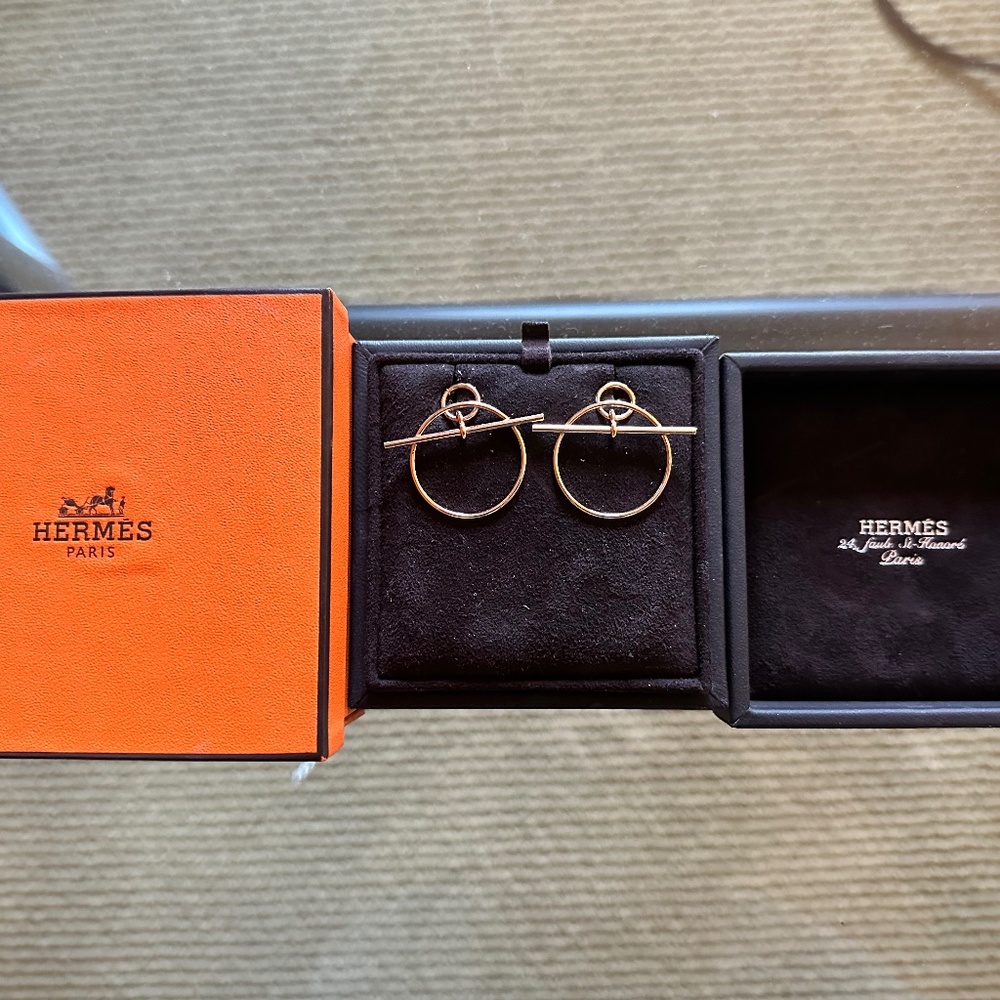 Hermes Loop Earrings, Small Model - image 1